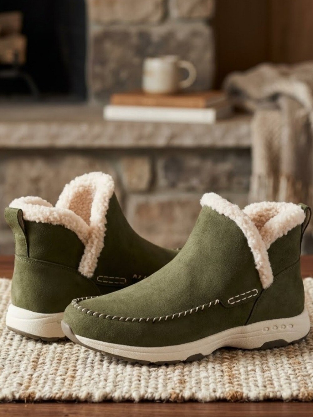 Women's Easy Spirit Tuva Ankle Boots, Size 8 US, Green, New with Tags